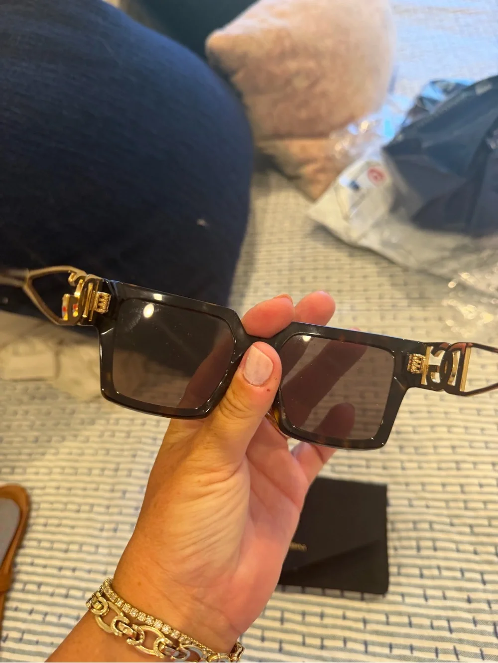 Dolce & Gabbana Black Oversized Square Sunglasses